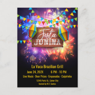Carte Postale Festa Junina Fireworks