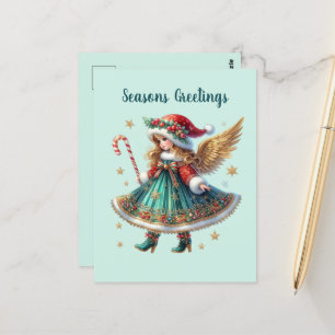 Carte Postale Festif Noël Angel ajouter un message