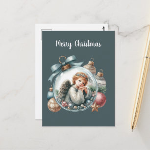 Carte Postale Festif Noël Angel ajouter un message