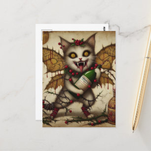 Carte Postale Festif Vampire Cat Noël