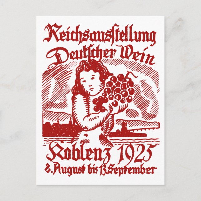 Carte Postale Festival allemand du vin 1925 (Devant)