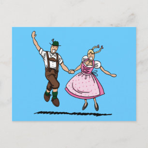 Carte postale FESTIVAL DE BIÈRE Bavaroise Couple D