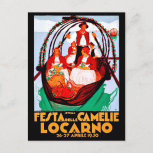 Carte Postale festival de camélia, Locarno, Suisse, vintage