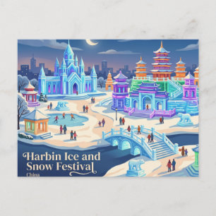Carte Postale Festival de glace et de neige de Harbin Chine