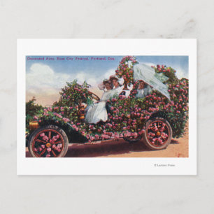 Carte Postale Festival de la ville rose Auto décoré avec dames