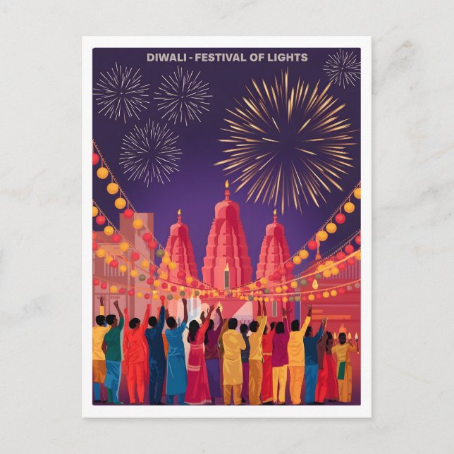 Carte Postale Festival des lumières de Diwali Vintage (Devant)