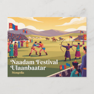Carte Postale Festival Naadam Oulan-Bator Mongolie