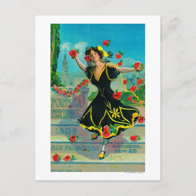 Carte Postale Festival Portola Publicité (danseuse) (Devant)