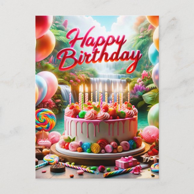 Carte Postale Festive Fun Joyeux Anniversaire (Devant)
