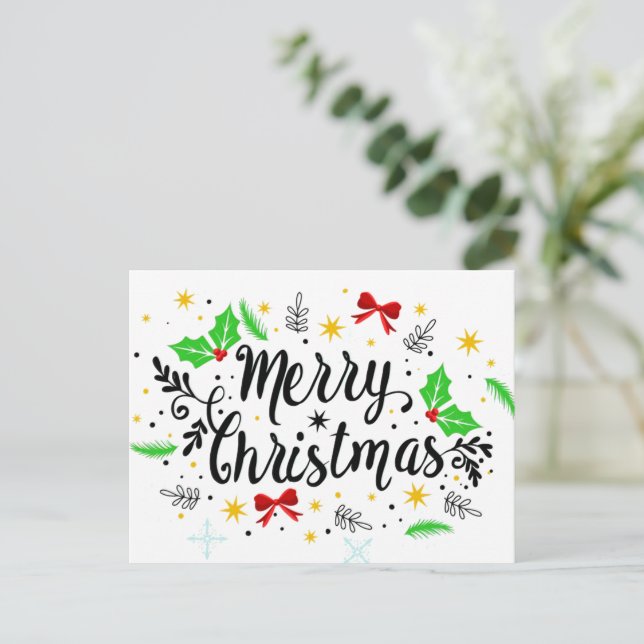 Carte Postale Festive Joyeux Noël (Debout devant)