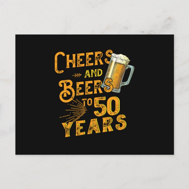 Carte Postale Fête d'anniversaire 50 ans 1970 Santé et bières po (Devant)
