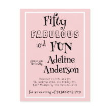Fête d'anniversaire 50 ans rose moderne et fabuleu