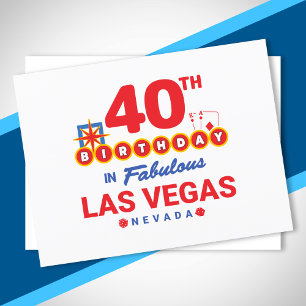 Carte Postale Fête d'anniversaire à Las Vegas - 40e anniversaire