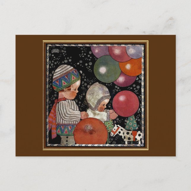 Carte Postale Fête d'anniversaire, ballons et jouets pour enfant (Devant)