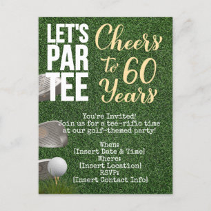 Carte Postale Fête d'anniversaire de 60 ans pour golfeur 