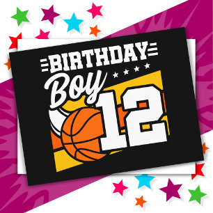 Carte Postale Fête d'anniversaire de basketball pour enfant de 1