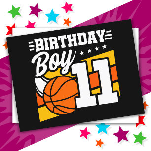 Carte Postale Fête d'anniversaire de basketball pour enfant de 1