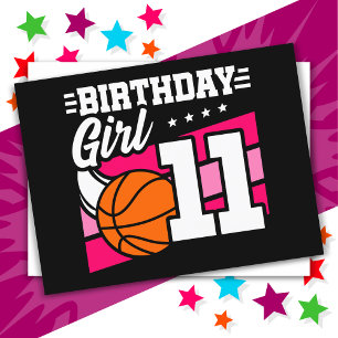 Carte Postale Fête d'anniversaire de basketball pour une fille d