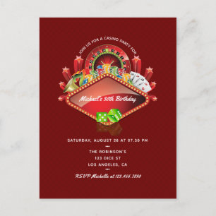 Carte Postale Fête d'anniversaire de casino