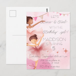 Carte Postale Fête d'anniversaire de danse et de tournoiement de