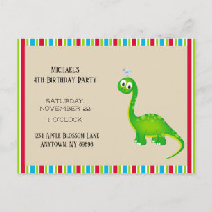 Carte Postale Fête d'anniversaire de Dinosaur préhistorique