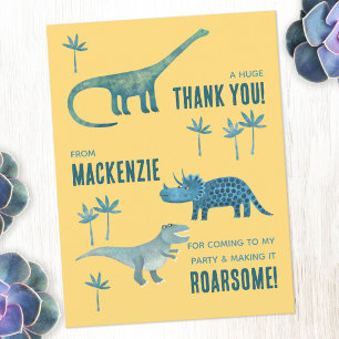Carte Postale Fête d'anniversaire de dinosaure Merci