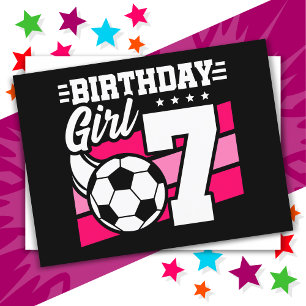 Carte Postale Fête d'anniversaire de football pour une fille de