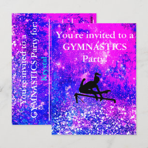 Carte Postale Fête d'anniversaire de gymnastique pour filles sur