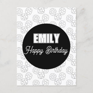 Carte Postale Fête d'anniversaire de la coloration de Donut