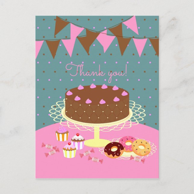 Carte Postale Fête d'anniversaire de la fille au chocolat (Devant)