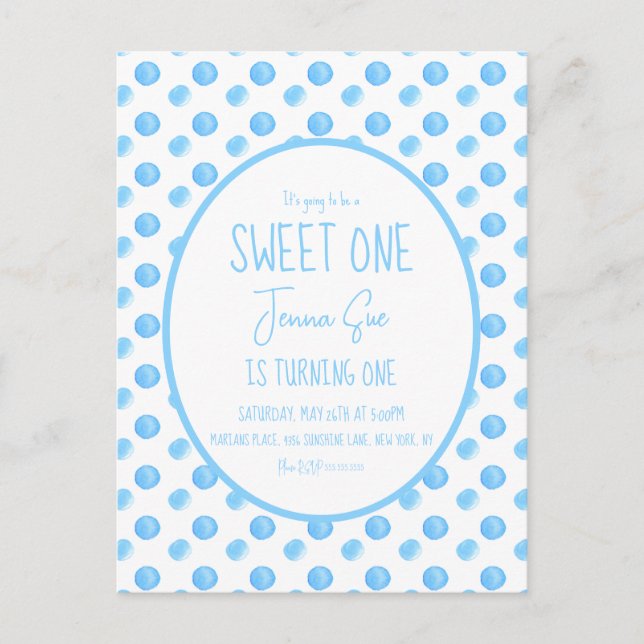 Carte Postale Fête d'anniversaire de premier anniversaire à poin (Devant)