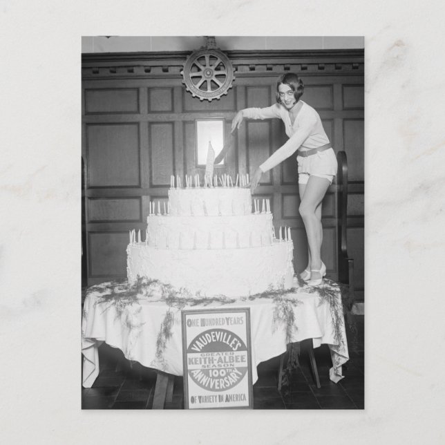 Carte Postale Fête d'anniversaire de Vaudeville : 1926 (Devant)