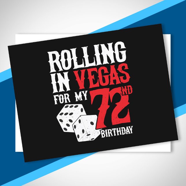 Carte Postale Fête d'anniversaire des 72 ans à Las Vegas - Roule (Créateur téléchargé)