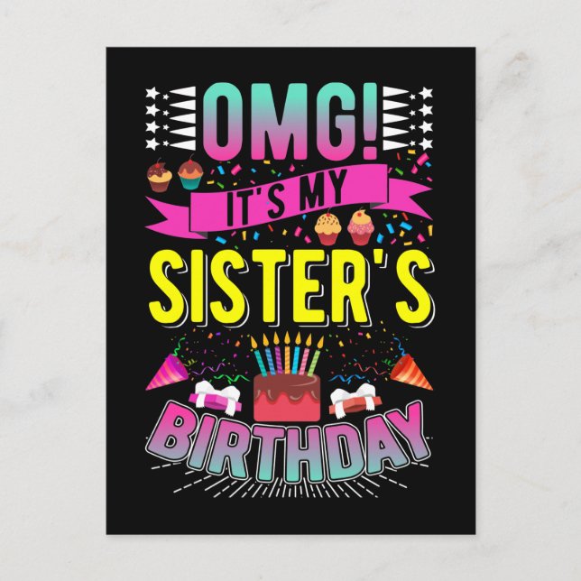 Carte Postale Fête d'anniversaire drôle de frère et sœur (Devant)