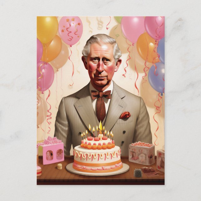 Carte Postale Fête d'anniversaire du roi Charles III (Devant)