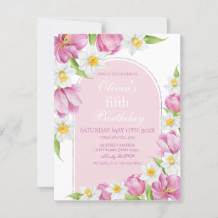 Carte Postale Fête d'anniversaire Enfants Fleur Colorée Printani