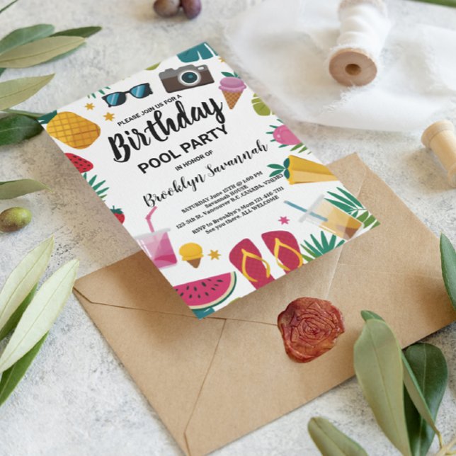 Carte Postale Fête d'anniversaire extravagante au bassin pour un (Créateur téléchargé)