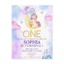 Fête d'anniversaire licorne magique aquarelle viol