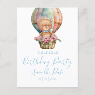 Carte Postale Fête d'anniversaire Ourson en peluche