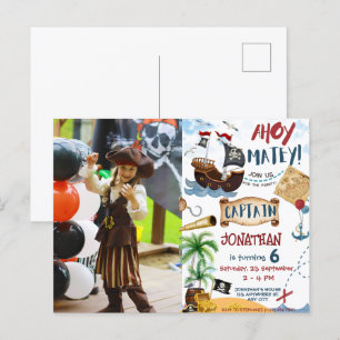 Carte Postale Fête d'anniversaire Photo Pirate