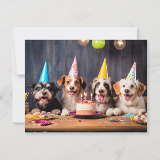 Carte Postale Fête d'anniversaire pour chiens
