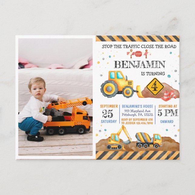 Carte Postale Fête d'anniversaire pour enfants avec un joli cami (Devant)