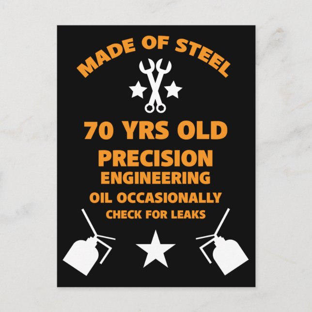 Carte Postale Fête d'anniversaire septuagénaire 70 ans  (Devant)