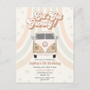 Carte Postale Fête d'anniversaire super, les années 70 invitatio