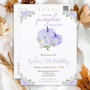 Carte Postale Fête d'anniversaire violet Citrouille