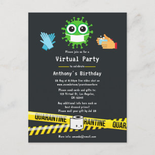 Carte Postale Fête d'anniversaire virtuelle en quarantaine