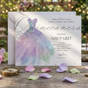 Carte Postale Fête de 15 ans Blush Floral Quinceañera