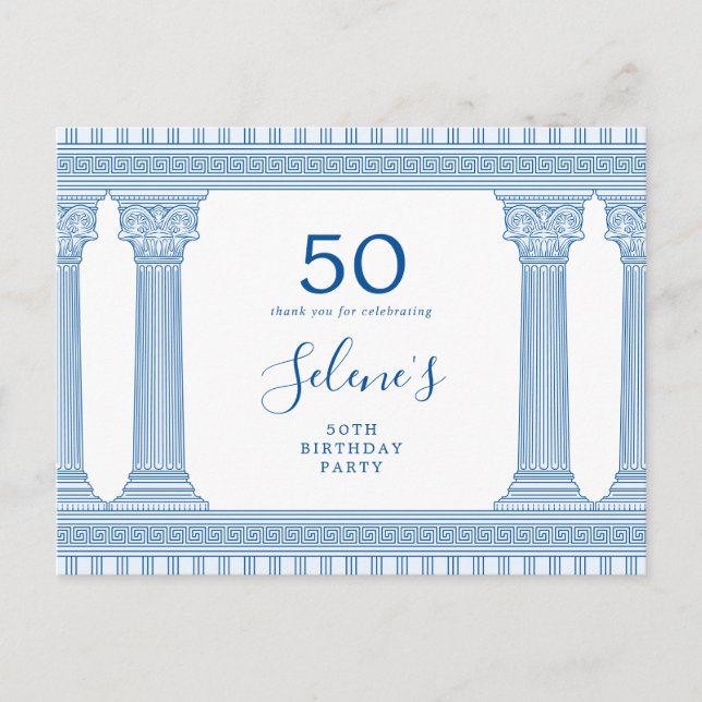 Carte Postale Fête de 50ème anniversaire avec une couleur person (Devant)