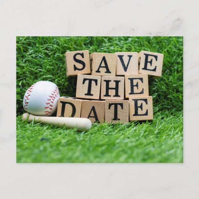 Carte Postale Fête de baseball enregistrer l'invitation de date (Devant)