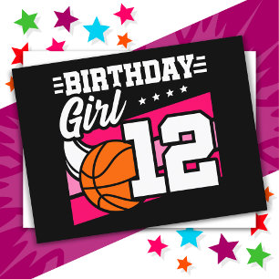 Carte Postale Fête de basketball pour enfant de 12 ans Fille de 